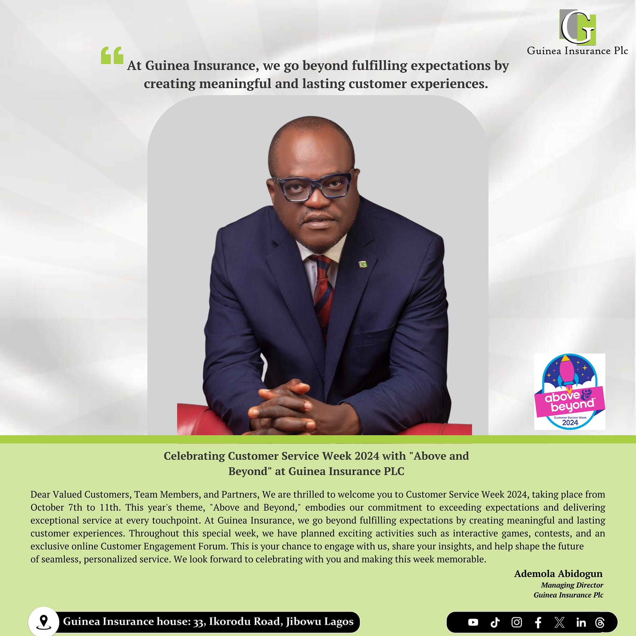 Happy #CustomerServiceWeek2024! We’re Going Above and Beyond for You!